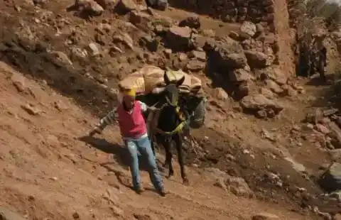 Marcheurs sur un sentier de l’Atlas