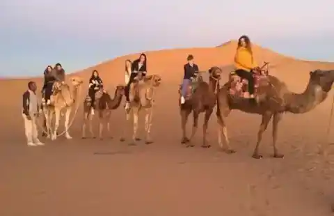 Caravane dans les dunes de Merzouga