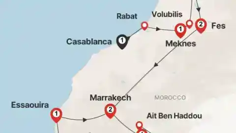 Carte de l’itinéraire Ultimate Morocco — TourHub