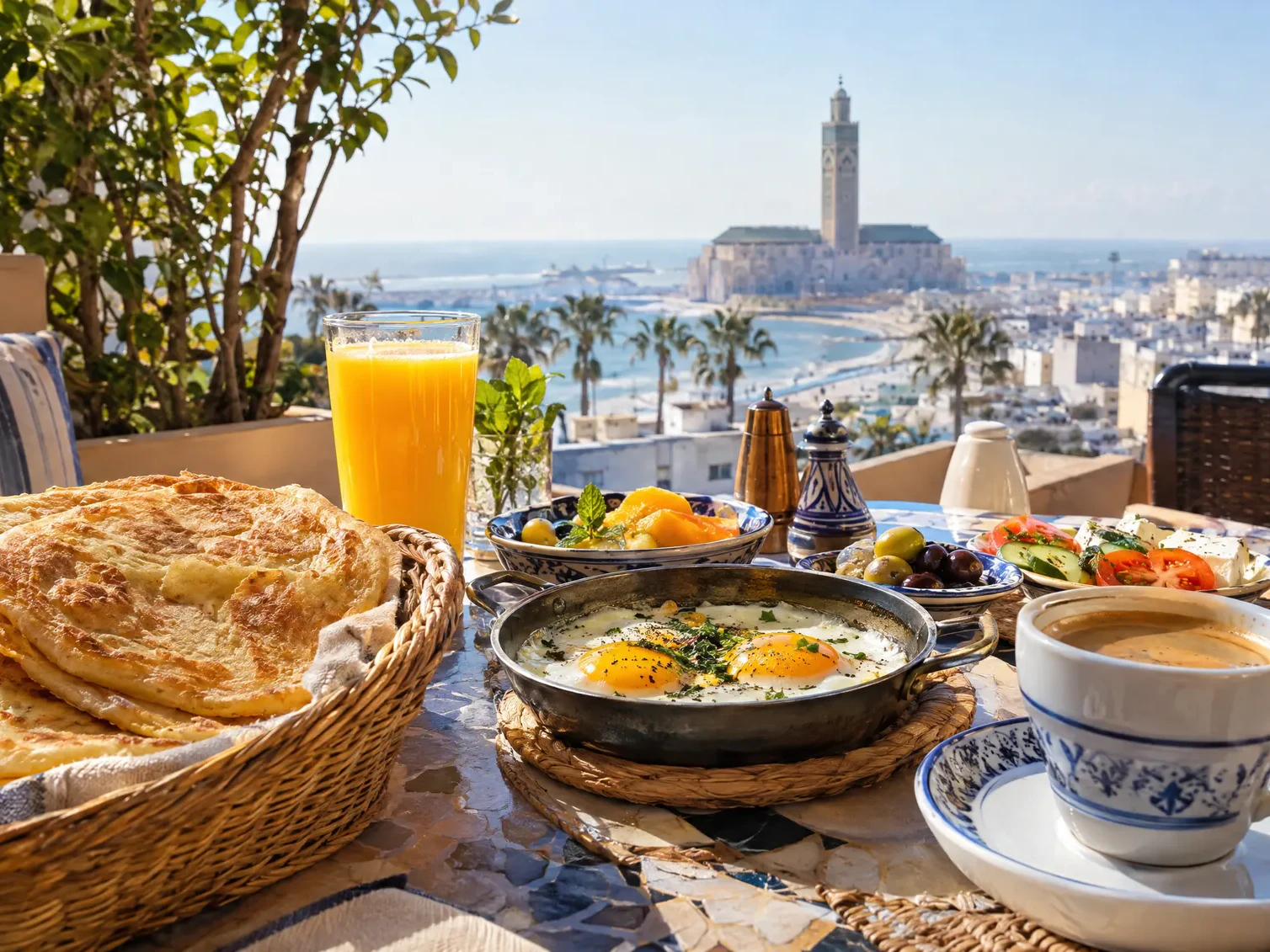 Table de brunch face à la mer